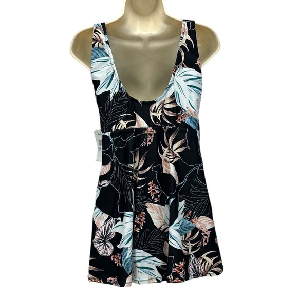Raisins Curve Lucia Floral Print Swimdress - Black - size 18W - Picture 2 of 9